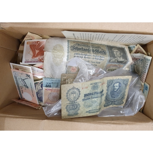 358 - Large Box of 100's Used World Bank Notes