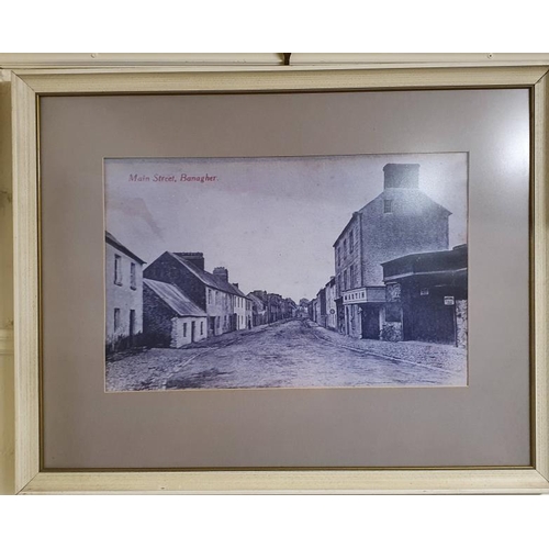 379 - Large Framed Picture of Main Street, Banagher, c.37 x 29.5in