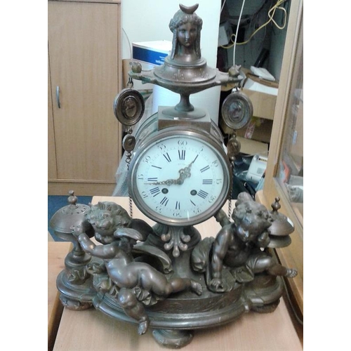 414 - Highly Ornate Gilt Mantle Clock