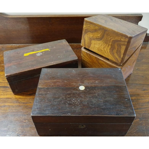 415 - Victorian Rosewood and Mother of Pearl Inlaid Stationery Box and two others (3)