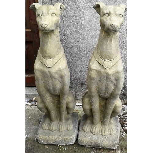 427 - Pair of Composite Stone Dogs - 40ins tall