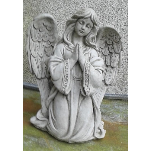 437 - Composite Stone Figure of an Angel - 14ins tall