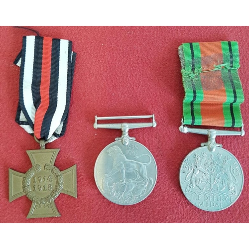 445 - Two WWII British Medals and a WW1 German Medal
