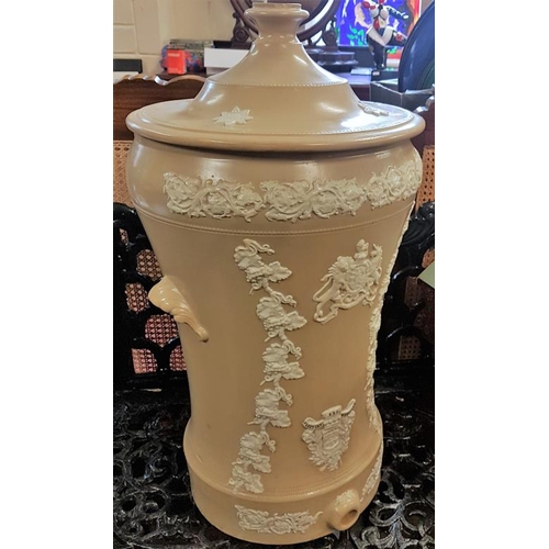 467 - Large Earthenware Wine of Spirits Jar with Cover - 28ins high