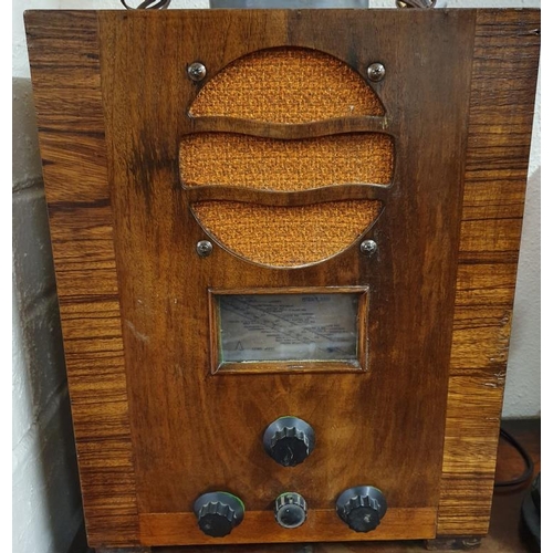 497 - Art Deco Bush Walnut Case Radio, c.15.5 x 19.5in