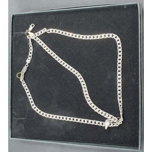 535 - Silver Necklace and Matching Bracelet