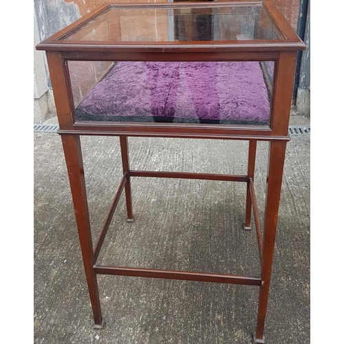 617 - Mahogany Shop Curio Display Cabinet - c. 22 x 22 x 36ins