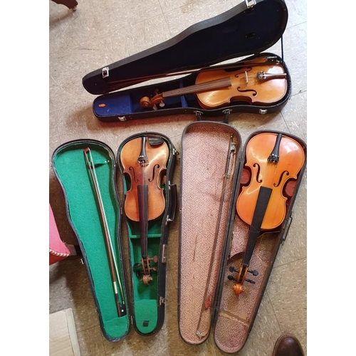 636 - Three Violins with Cases