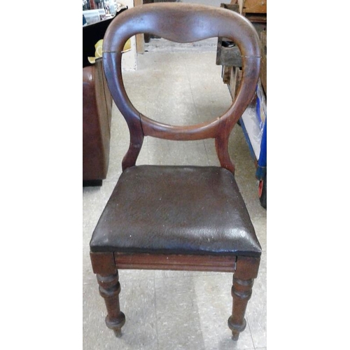 660 - Set of Four Victorian Mahogany Dining Chairs with one other