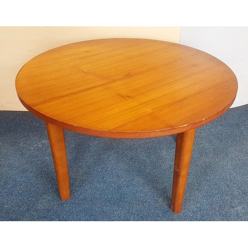 664 - 1970's Retro Style Teak Circular Coffee Table, c.26in diam