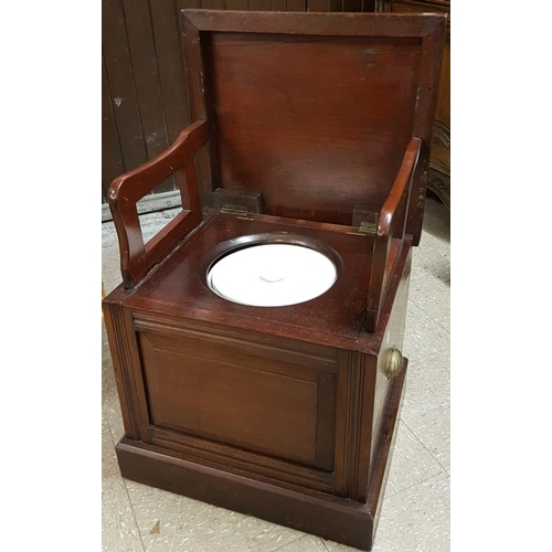 672 - Edwardian Mahogany Case Commode - 21 x 33ins open