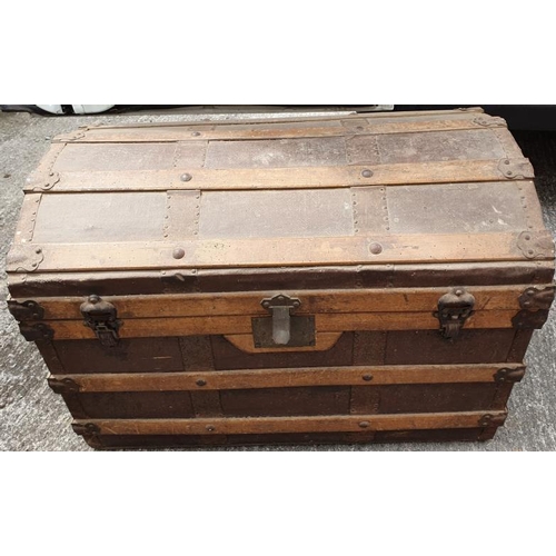 17 - Victorian Dome Top Cabin Trunk with wooden strapping