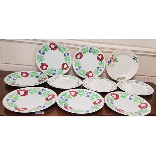 20 - Ten Dresser Spongeware Plates (4 Arklow)