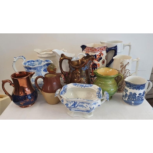 21 - Collection of Eleven Dresser Jugs, Victorian and later