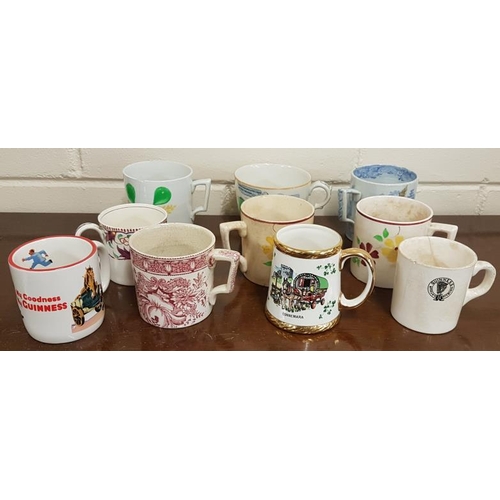 22 - Collection of Ten Mugs including Spongeware, etc.