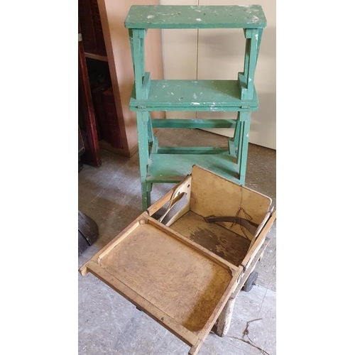121 - Green Folding Step/Seat and a Child's Chair