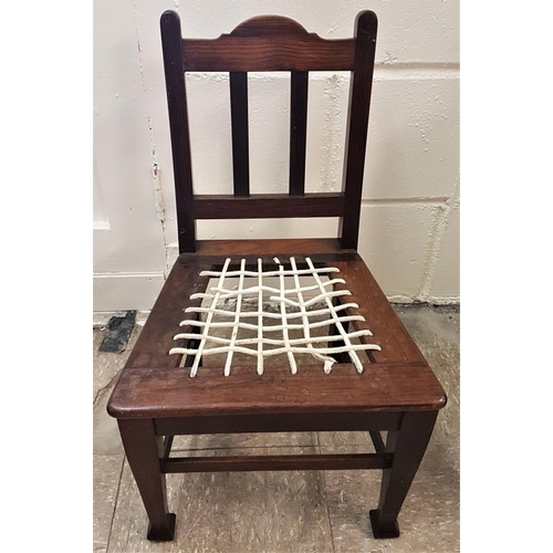 155 - Child's Wooden Chair with woven seat panel