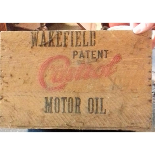182 - Wakefield Castrol Oil Wooden Bottle Crate