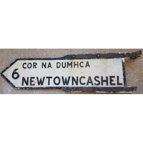 194 - Newtowncashel (Co Longford) Bi-Lingual Cast Metal Road Sign, c.40 x 11in
