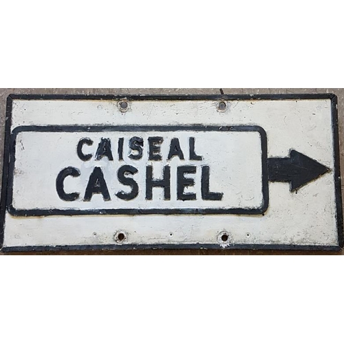 197 - Cashel Bi-Lingual Cast Metal Road Sign, c.30 x 14in