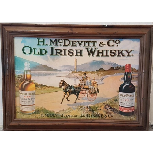 203 - McDevitt's Whisky Card Advertising Sign, c.28 x 20.5in