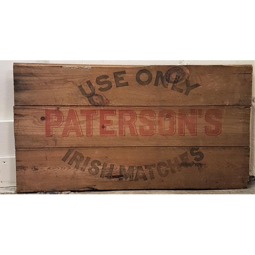 209 - Paterson's Matches Wooden Advertising Sign, c.27 x 14.5in