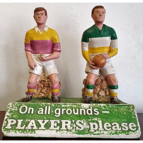 243 - Good Original 'On all Grounds - Players Please' Figures - Wexford Hurler (lacking hurley) and Offaly... 