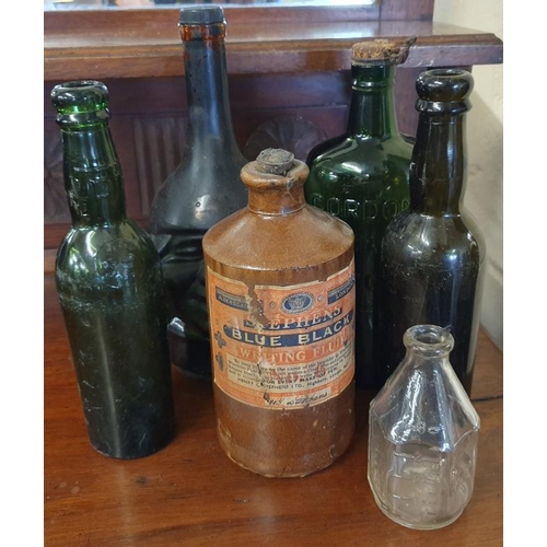 247 - Box of Various Bottles and Earthenware Jar