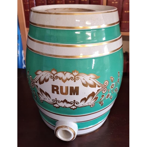 249 - Green & Gold Rum Barrel - 11ins high