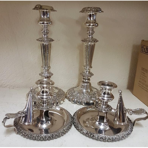264 - Two Pairs of Candlesticks, One with Snuffers
