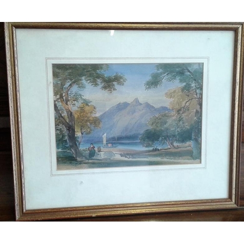 284 - Small Watercolour by R. Leitch - 'Landscape' - Overall c. 14 x 11.5ins