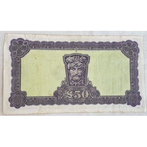 341 - Ireland Lavery £50 Note 4-4-77 02A000193