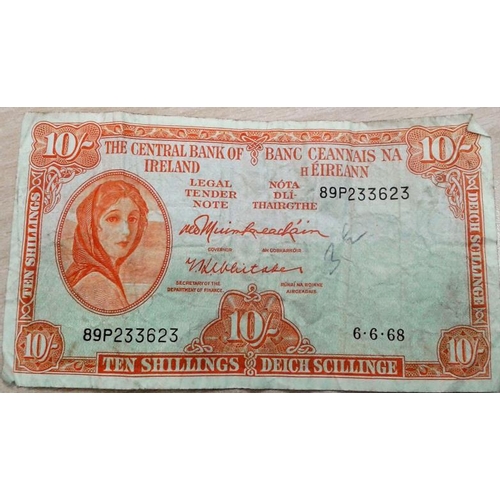 347 - Lady Lavery Ten Shilling Note: 89P233623 - 6.6.68