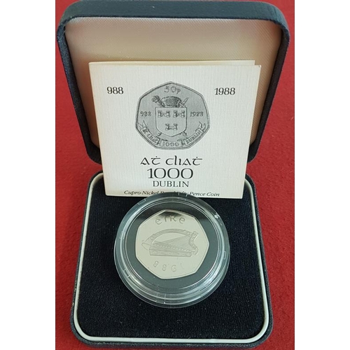 359 - Dublin 1000 Proof 50p Coin in Case