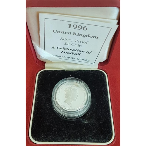 365 - 1996 £2 Silver 'Celebration of Football' Limited Edition Coin in Case