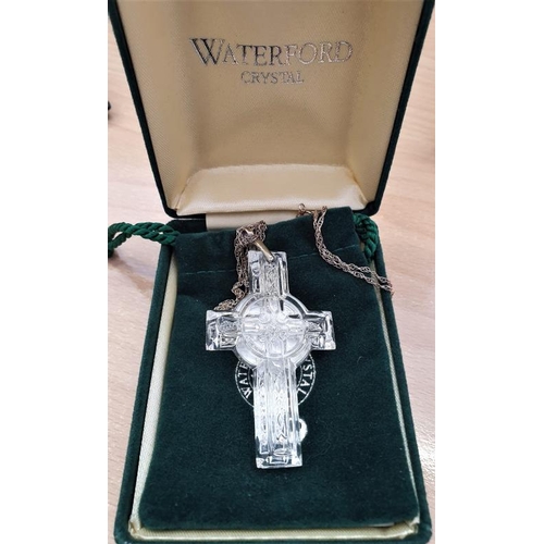 373 - Waterford Crystal Cross (Dungarvan factory) on a chain