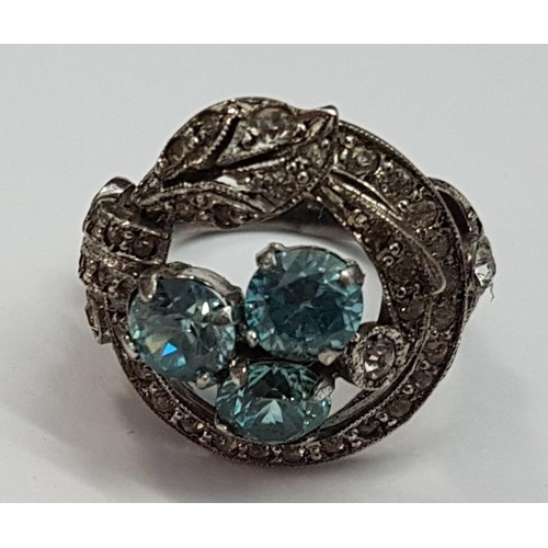 382 - Vintage Silver Ring with Blue Stone