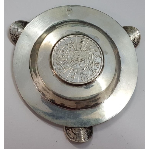 390 - Silver Ashtray (with coins)