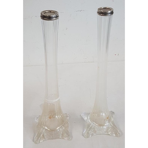 394 - Two Silver Topped Bud Vases