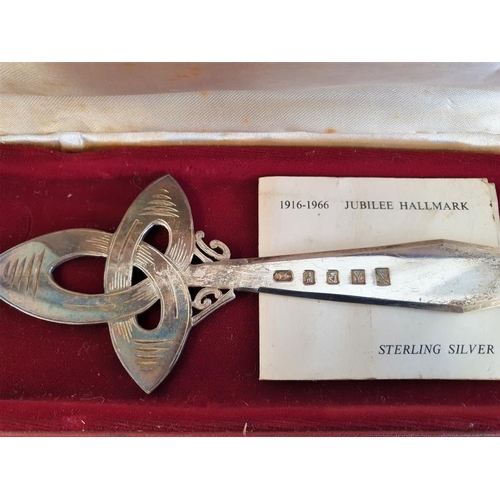 409 - Irish Celtic Letter Opener with 1916-66 Special 'Sword of Light' Hallmark - c. 72g