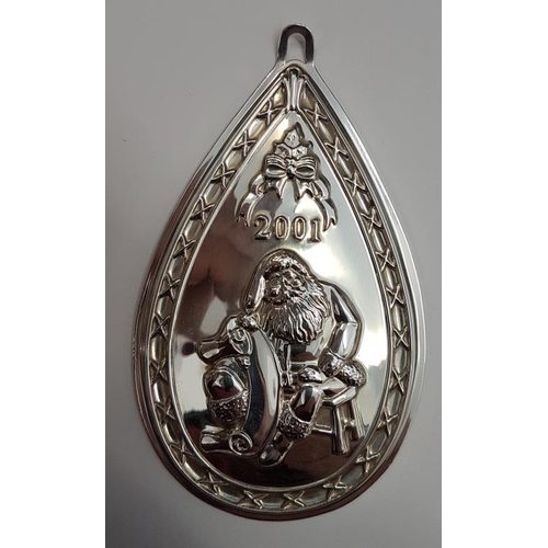 410 - Silver Waterford Christmas Tree Decoration
