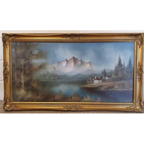446 - Large Landscape Picture in a Gilt Frame - c. 54 x 30ins