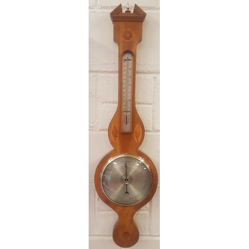 474 - Inlaid Mahogany Wall Barometer