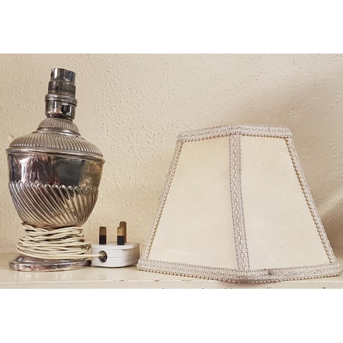 532 - Blue & White Table Lamp and a Plated Table Lamp