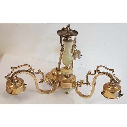 570 - 3-Branch Brass Ceiling Light Fitting