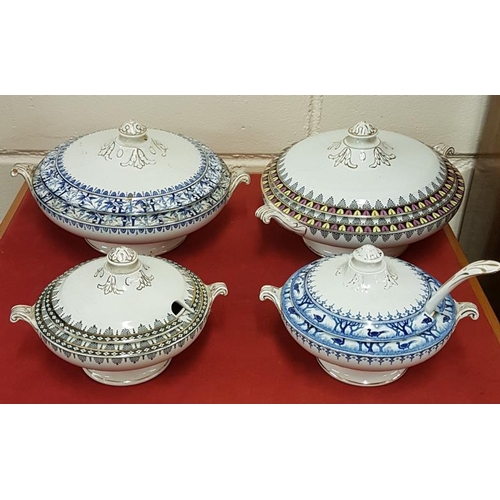 574 - Four Edwardian Tureens with attractive borders