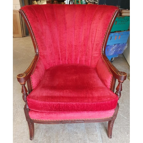 595 - Regency Style Velvet Upholstered Armchair