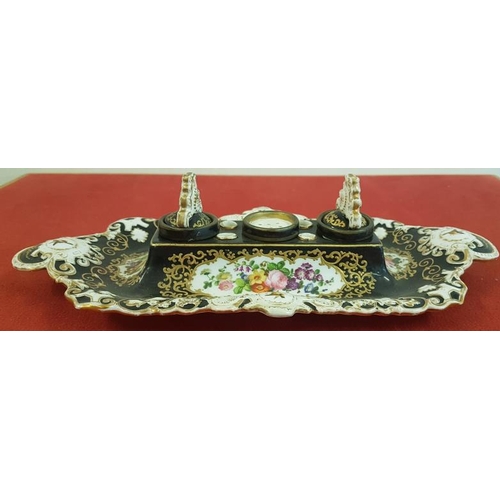 612 - Mid-19th Century French Hard Paste Porcelain Inkstand be Jacob Petit