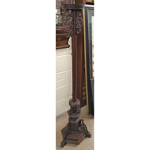 623 - Carved Chinese Hardwood Stand - 61ins tall