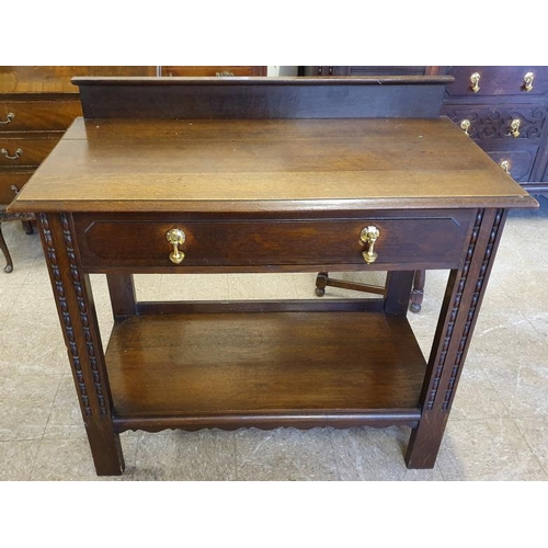 628 - Edwardian Oak Buffet of Neat Proportions with a Gallery above two Tiers - 42 x 39ins